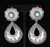 Navajo Sterling Silver and Turquoise Earrings by Vincent Platero