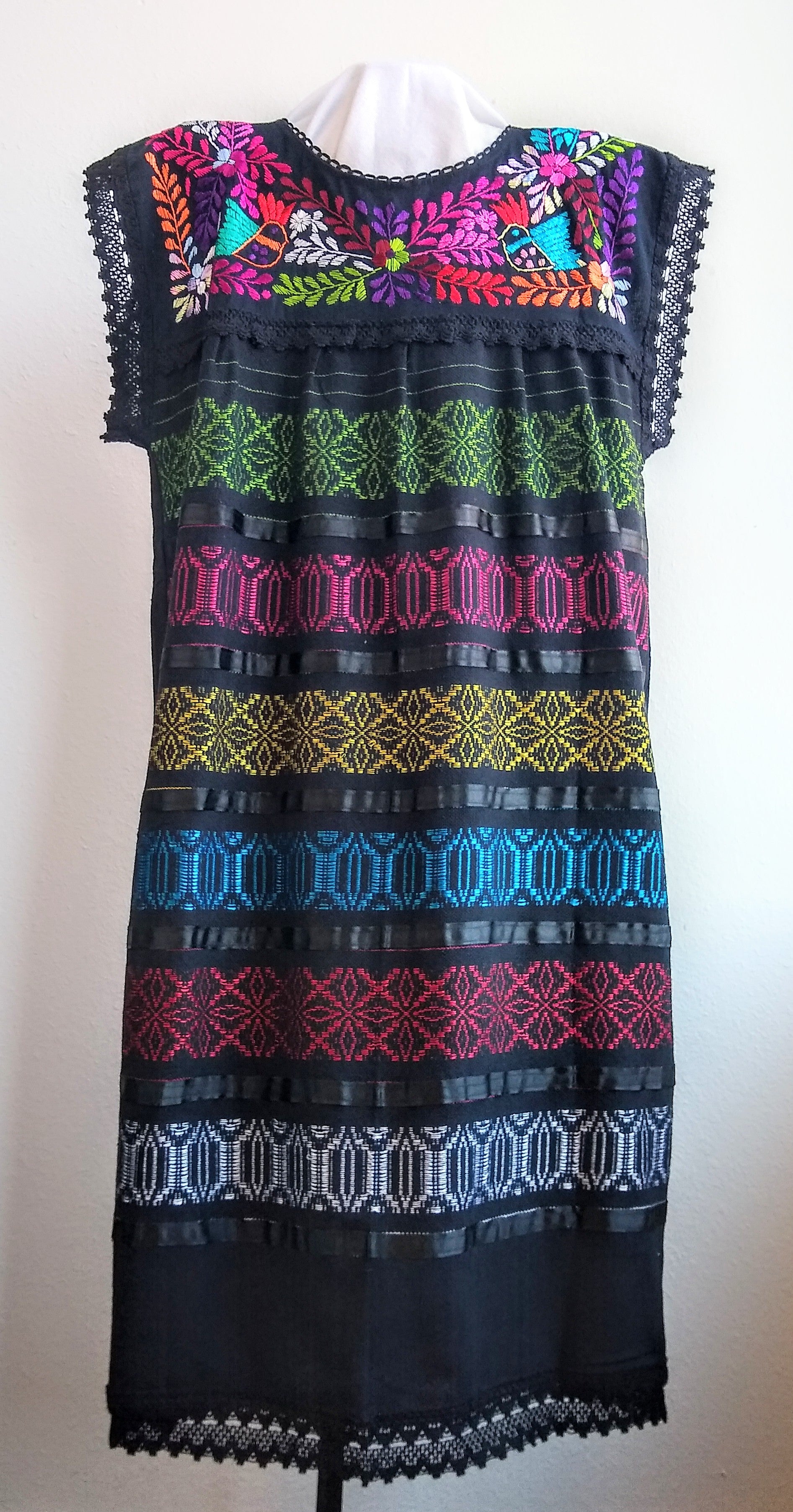 sachin and babi light blue dress Mexican Embroidered Dress