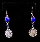 Navajo Sterling Silver and Lapis Earrings by Betty Yellowhorse