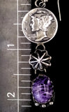 Navajo Sterling Silver and Charoite Earrings by Betty Yellowhorse