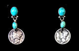 Navajo Sterling Silver and Turquoise Earrings by Betty Yellowhorse