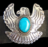 Navajo Sterling Silver and Turquoise Concho Belt by Albert and Jacqualine Cleveland