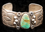 Navajo Sterling Silver and Turquoise Cuff by Albert and Jacqualine Cleveland