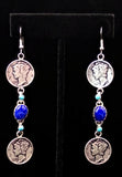 Navajo Sterling Silver With Lapis and Turquoise Earrings by Betty Yellowhorse (SOLD)