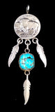 Navajo Sterling Silver, Turquoise, and Buffalo Nickel Necklace by Betty Yellowhorse (SOLD)