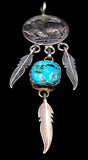 Navajo Sterling Silver, Turquoise, and Buffalo Nickel Necklace by Betty Yellowhorse (SOLD)