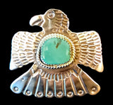 Navajo Sterling Silver and Turquoise Pin by Albert and Jacqualine Cleveland HOLD