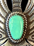 Navajo Sterling Silver and Turquoise Pendant Pin by Albert and Jacqualine Cleveland