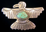 Navajo Sterling Silver and Turquoise Pendant Pin by Albert and Jacqualine Cleveland