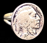 Navajo Sterling Silver Buffalo Nickel Ring by Betty Yellowhorse